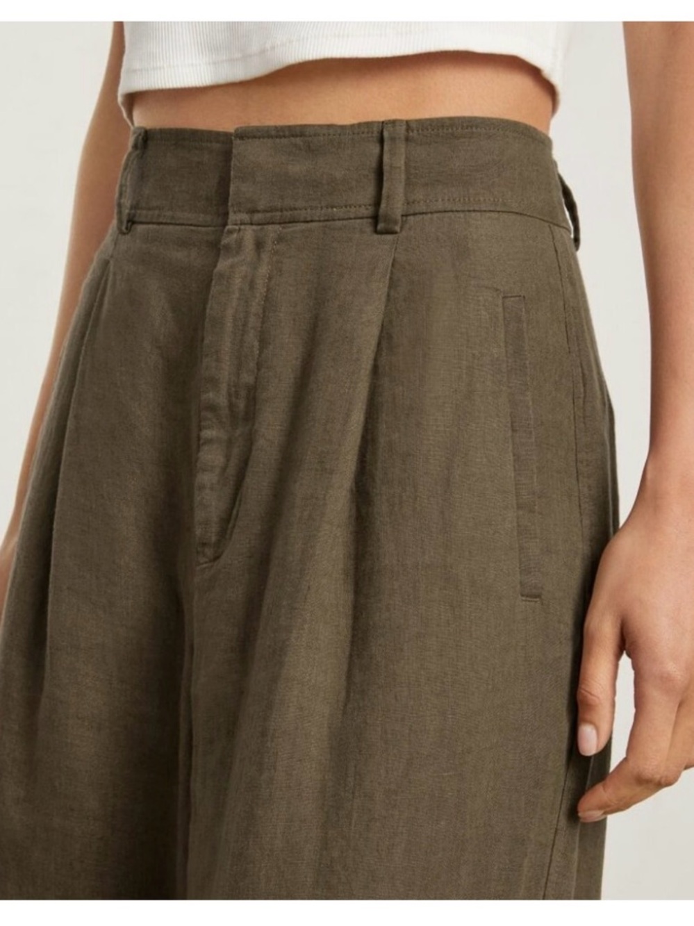 Everlane Linen Way High Pants in Beech - Picture 5 of 7
